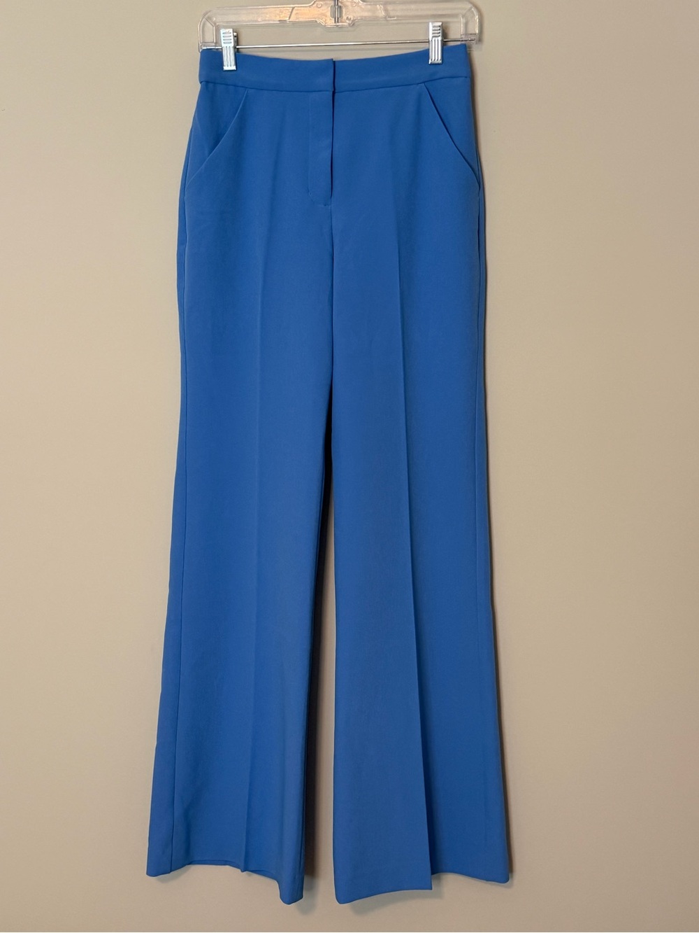 Express Editor High Waisted Flare Trousers Blue Size 0R Signature Stretch NWT